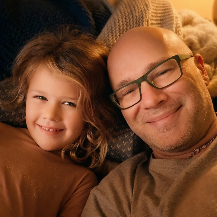 Founder with child