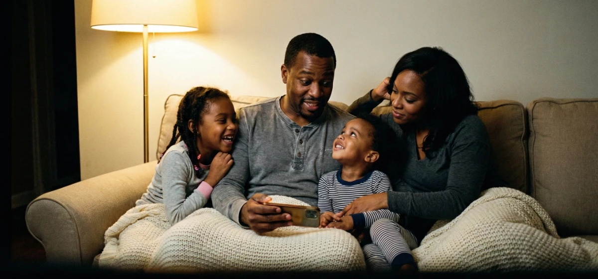 A parent and child reading together